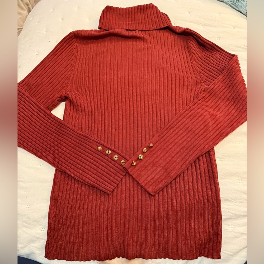 Jaclyn Smith Women’s Rust Brown Turtleneck Size Large